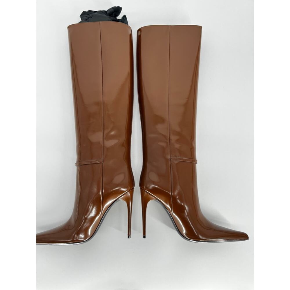 Saint Laurent Vendome 110 Knee High Stiletto Boots Honey - US 8 (EU 38) - Picture 7 of 11